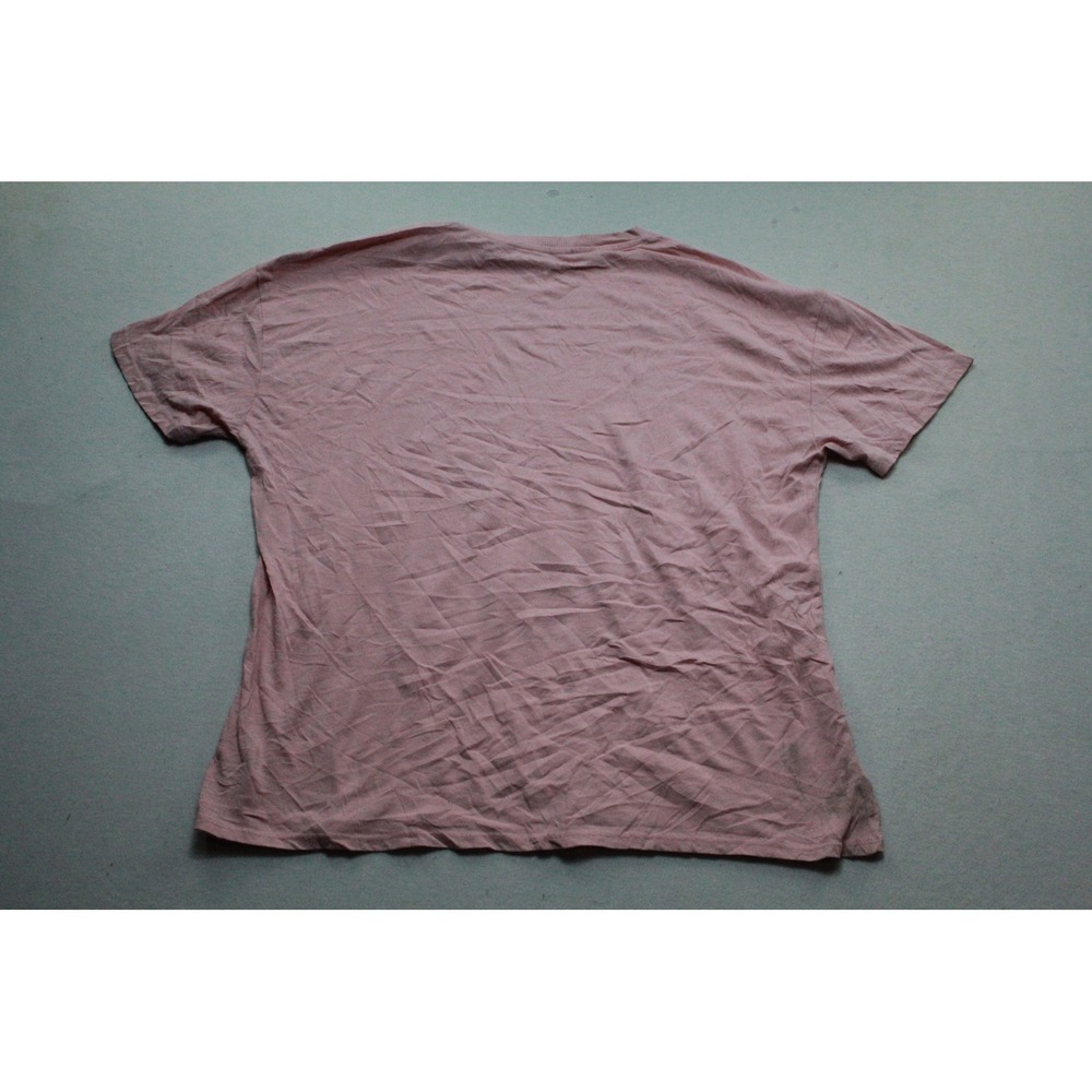 No Boundaries Graphic Tee Women Medium Pink Excellent Floral Distressed T-Shirt